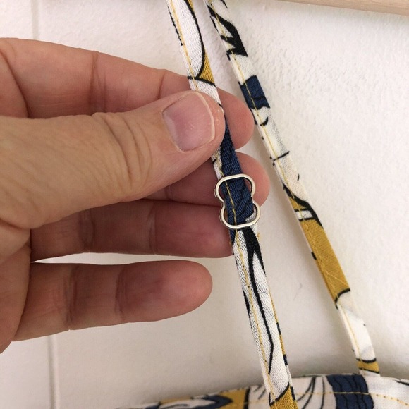 L’ATISTE Tropical Palm Crop Tank Top Spaghetti Strap Yellow White Women’s Small‎ - Picture 6 of 11